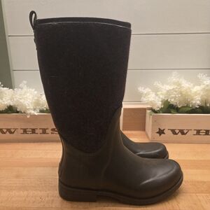 UGG Reignfall Women's Rain Boots Brown Rubber/Wool Size 11